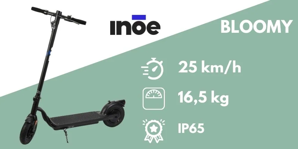 trottinette électrique légère inoe bloomy ip65