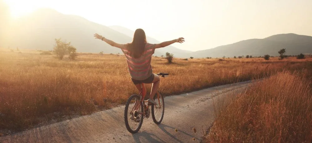 vélo campagne détente trajet montagne bonheur