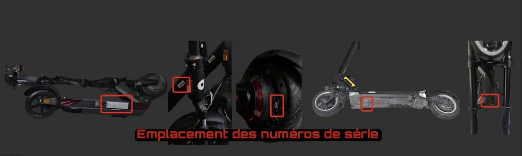emplacement numéro de serie trottinette électrique