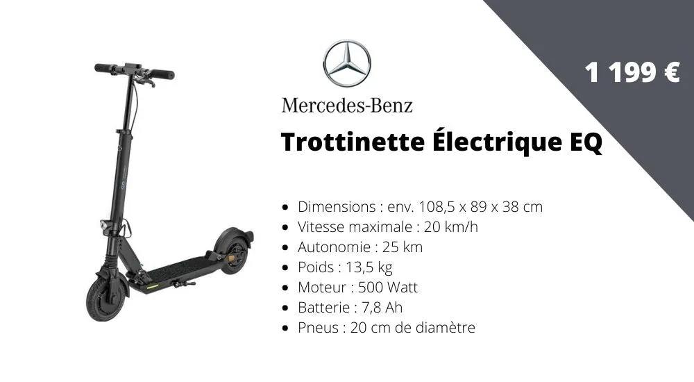 caracteristiques trottinette electrique eq mercedes benz