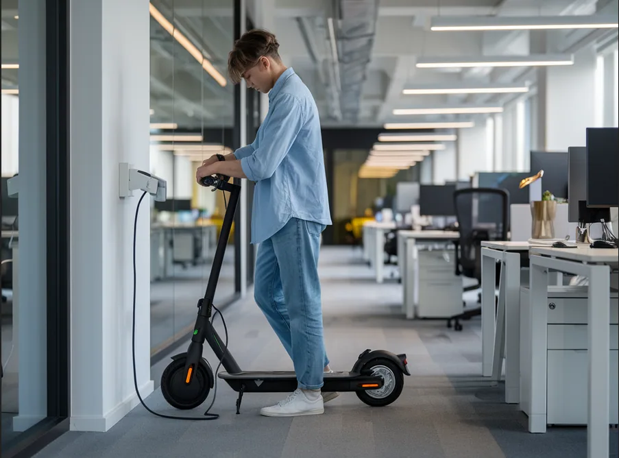 charge trottinette électrique au bureau