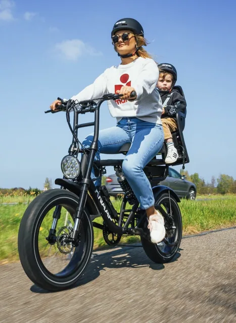 vélo électrique biplace avec siège enfant