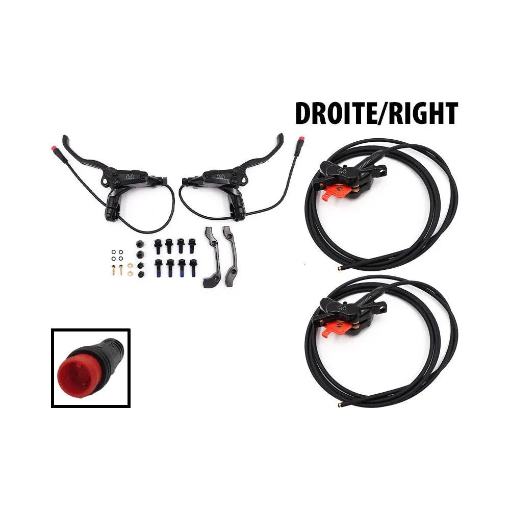 Kit Freins Hydrauliques 4 Pistons avec Connecteur Étanche (2 Étriers Droit)