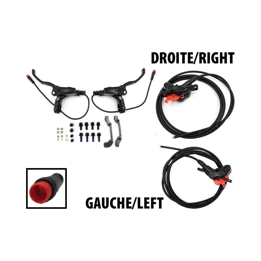 Kit Freins Hydrauliques 4 Pistons FRV avec Connecteur Étanche (1x Gauche + 1x Droite)