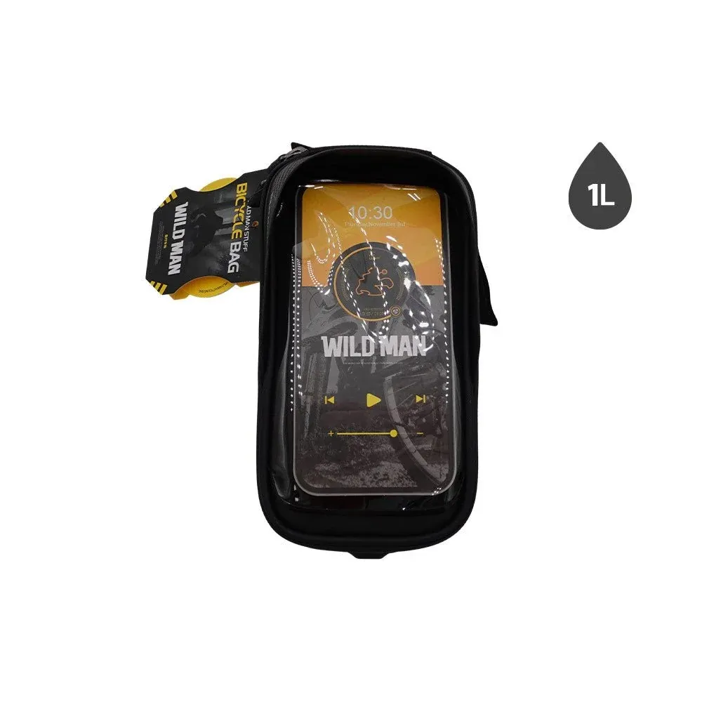 Sacoche 1L Wildman avec Compartiment Téléphone Étanche pour Vélo et Trottinette Électrique